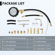 Kit Medidor Pressão Combustível 0-140 PSI | Testador Bomba Injeção e Óleo para Motos e Carros - imagem 3