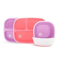 Conjunto de Jantar Munchkin Splash Rosa/Púrpura - 4 Peças com Prato Dividido e Tigela - imagem 2
