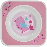 KaBaby Prato Bowl Quadrado Pássaro Rosa – Estilo e Segurança na Alimentação Infantil - imagem 2