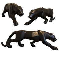 Estatueta Pantera Negra Geométrica em Resina - 41cm | Decoração Moderna para Casa e Escritório - imagem 2