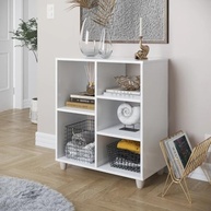 Estante Livreiro Luxo com Nichos Branco – Organização Moderna e Elegante - imagem 2