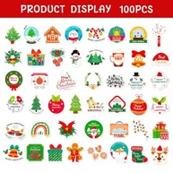 Adesivos Temáticos de Natal - 100 Peças com Papai Noel, Árvores e Mais | Decoração DIY para Férias - imagem 4