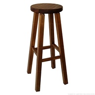 Banqueta Redonda 70cm em Madeira Nogueira - Estilo Moderno e Conforto - imagem 2