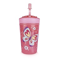 Nuby Copo 2 em 1 com Canudo e Porta Snack Rosa 270ml - Prático e Seguro para Crianças - imagem 2