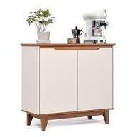 Buffet Flow 2 Portas - Aparador Moderno para Sala de Jantar e Cozinha | Acabamento Off White e Freijó - imagem 2