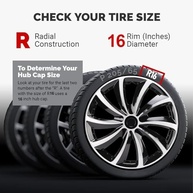 4 Calotas Premium 16" Prata Preto - Universal p/ Carros, SUVs e Caminhões - imagem 3
