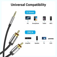 Cabo Auxiliar P2 Estéreo para RCA Vention 1m: Som de Alta Qualidade para DJs e Audiófilos - imagem 3