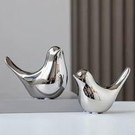 Pacote com 2 Estátuas de Pássaros Nórdicos em Cerâmica - Decoração Moderna para Casa e Escritório - imagem 2