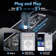 Adaptador CarPlay Sem Fio 2 em 1: Liberdade e Conexão Automática Rápida para Seu Carro - imagem 5