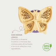 Prato de Bambu com Divertida Borboleta Pippo - Seguro, Antimicrobiano e Ecológico para Bebês - imagem 4