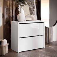 Sapateira Organizadora Basculante com 2 Gavetas Articuladas - Design Moderno para Hall e Quarto (Branco) - imagem 3