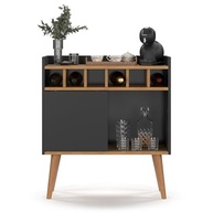 Aparador Buffet Florença - Design Retrô com Adega e Prateleiras para Sala de Jantar - imagem 4