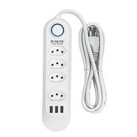 Extensão de Tomada 2m com 4 Tomadas + 3 USB: Potência e Segurança para Seus Dispositivos - imagem 1
