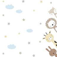 Adesivo de Parede Infantil com Animais e Estrelinhas - Kit Completo para Decoração Divertida - imagem 4