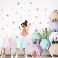 Adesivo Infantil de Parede Fadas - Lavável, Seguro e Fácil Aplicação - Decoração Criativa para Quarto de Bebê e Criança - imagem 1