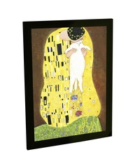 Quadro Decorativo Gato Paródia O Beijo - Arte Exclusiva para Sala e Quarto - imagem 1