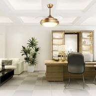Ventilador de Teto Retrátil com LED e Pás Transparentes Dourado - Moderno e Silencioso - imagem 3