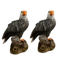 Kit 2 Estatueta Águia Gavião em Resina - Decoração e Repelente Natural para Pombos e Passaros - 14cm - imagem 2