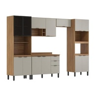 Cozinha Completa Firenze 5 Peças - 14 Portas e 2 Gavetas - Design Moderno Amendola/nude Prime Tx - imagem 4