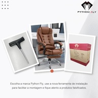 Cadeira de Escritório Ergonômica com Apoio para Pés e Encosto Ajustável - Design Confortável Marrom - imagem 4