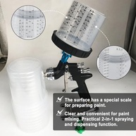 Mingzhe Kit de Forros e Tampas para Copos de Pistola de Pintura, 40 Pacotes de Forros de Copos de Mistura de 28 Onças 40 Tampas Com Filtro 1 Copo Rígido Com Anel Retentor e (Kit de 92 unidades de 28 - imagem 3