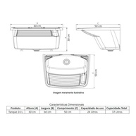 Tanque de Plástico Branco 23L - 28x55x43 cm | Resistente e Versátil para Armazenamento - imagem 4