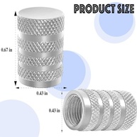 Tampas de Válvula de Pneu Premium: Alumínio Anodizado Prata, Antiferrugem e Universais (4 Peças) - imagem 3