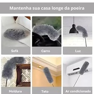 Espanador de Pó Extensível 2,80m com Microfibra e Cabo de Aço Inoxidável - Limpeza de Áreas Altas e Difíceis - imagem 4