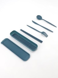 Conjunto de Talheres Reutilizáveis com Estojo - Portátil, Ecológico e Versátil para Viagem e Dia a Dia - imagem 2