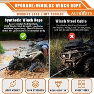Corda de Guincho Sintético AUTOBOTS 10.2mm x 15m - Potência e Segurança para seu Off-Road - imagem 5
