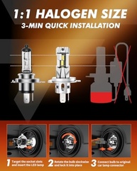 Lâmpada LED H4 9003 Super Brilhante 26000LM - Iluminação Potente e Duradoura - imagem 4