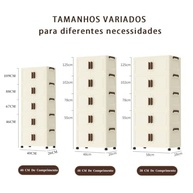 Armário Organizador Dobrável com Rodinhas 5 Camadas - Espaçoso e Prático para Casa (Branco 40cm) - imagem 4