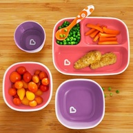 Conjunto de Pratos Munchkin Roxo Rosa - Seguro, Prático e Sem BPA - imagem 3