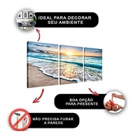 Kit 3 Quadros Decorativos Oceano Premium - Estilo Mar e Praia para Casa e Escritório - imagem 5