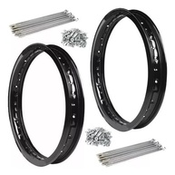 Jogo de Aro Preto + Raios Inox para Honda Bros 125, 150 e 160: Durabilidade e Estilo - imagem 1
