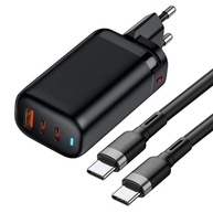 Carregador Turbo 65W 3 Saídas USB-C/USB para iPhone, iWatch, AirPods e Mais - Preto - imagem 2