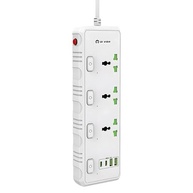Filtro de Linha Premium: 3 Tomadas Universais + 4 USB, Controle Individual e Proteção | Branco - imagem 2