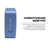 JBL Go Essential: Caixa de Som Bluetooth Portátil e à Prova D'água - Azul Vibrante - imagem 4