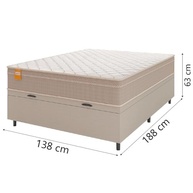 Cama Box Baú Casal com Colchão Molas Qatar 138x188cm - Conforto e Estilo para seu Quarto - imagem 4
