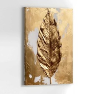 Quadro Decorativo Folha Dourada 40x60cm - Arte Moderna para Sala e Quarto - imagem 3