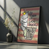 Quadro Decorativo Lado Doce com Moldura - Frases Engraçadas e Criativas para Cozinha, Sala e Quarto - imagem 2