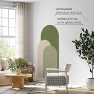 Adesivo Decorativo Arco de Cores Neutras - Lavável, Fácil Aplicação, Design Moderno para Sala e Quarto - imagem 4