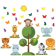 Adesivo de Parede Safari Baby para Quarto Infantil - 36 Peças com Manual e Espátula - imagem 1