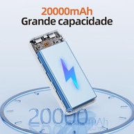 Power Bank 20000mAh Branco: Carregador Portátil Rápido com LED e USB-C - imagem 3
