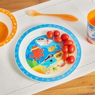 Pratinho Infantil Raso Animal Fun e Frutti para Micro-Ondas Buba - Seguro, Divertido e Prático - imagem 3