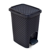 Lixeira Rattan Preta com Pedal 7 Litros - Design Elegante e Funcionalidade Prática - imagem 1