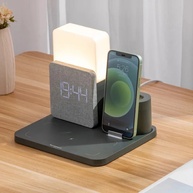 Carregador Sem Fio 3 em 1: Celular, Relógio e Luminária! - imagem 4