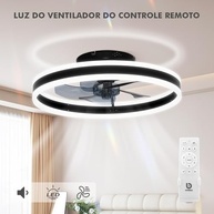 Ventilador de Teto com Luz LED 50cm - Motor DC Silencioso, 6 Velocidades, Reversível e Controle Remoto - imagem 3