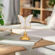 Estátua de Borboleta em Resina Dourada e Branca - 23 cm | Decoração Moderna para Casa e Presente Sofisticado - imagem 3