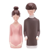 Figura Decorativa Casal Gestante em Resina - 10x7,5x20,5cm | Decoração Romântica e Sofisticada - imagem 5